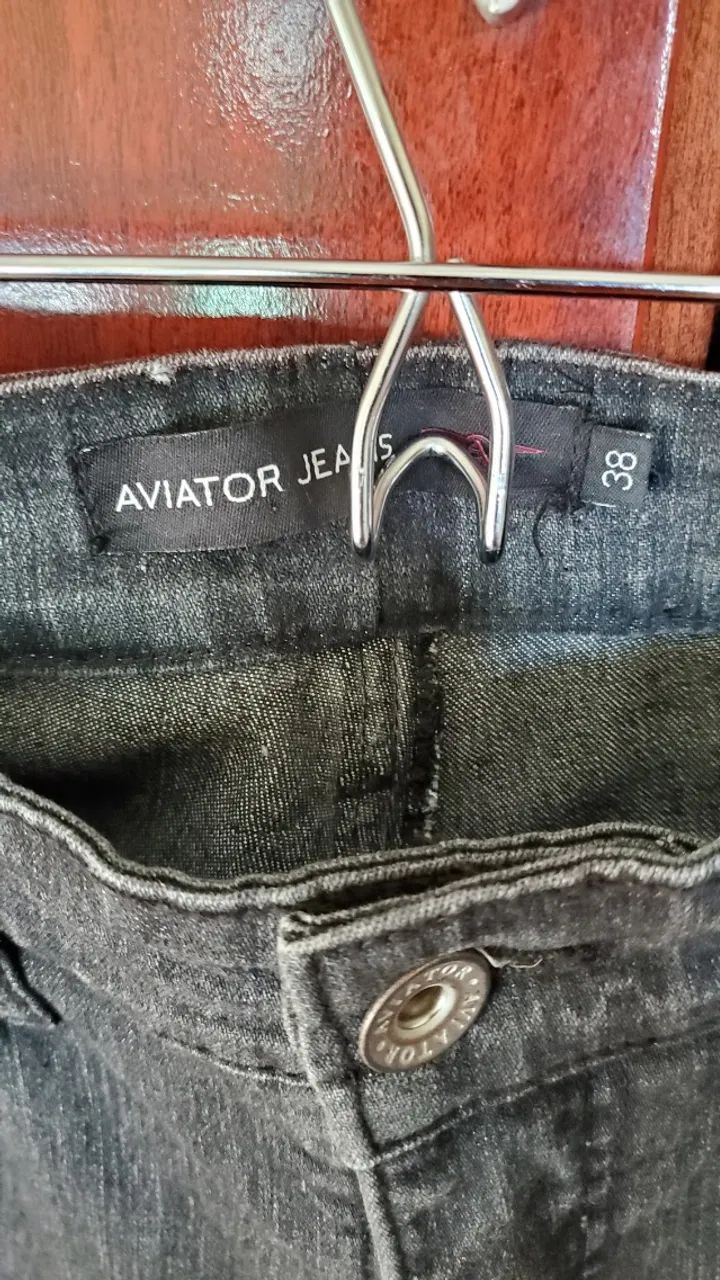Calça Jeans Aviator Slim 38 semi-nova - Foto 4