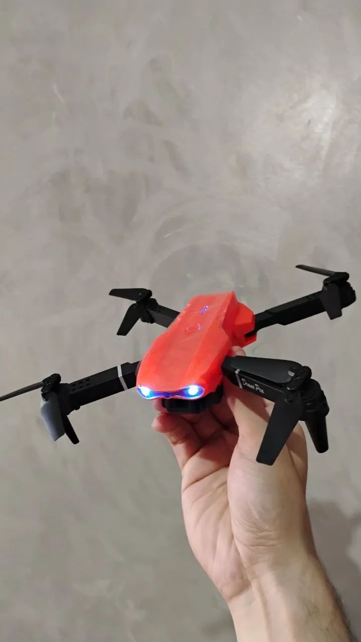 DRONE COM CÂMERA C/ CASE - E99 - 2.4ghz - Preto / Cinza / Laranja - NOVO - Foto 4