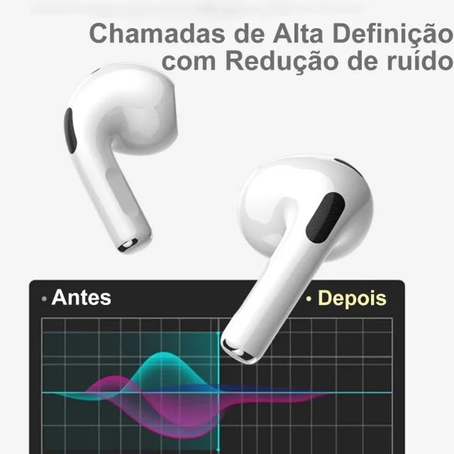 Airpods 3 Qualidade excelente sem fio Bluetooh 5.2 Compativel IOS e Android - Foto 4