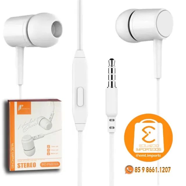 Fones De Ouvido Com Fio com Microfone 3.5mm PC-FN876A - Foto 3