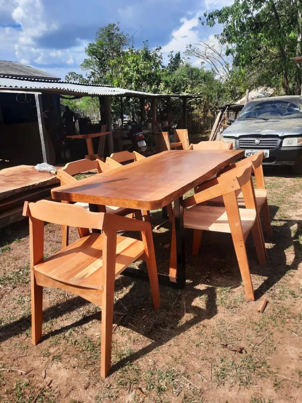Rustic dining table with benches63824088486787120