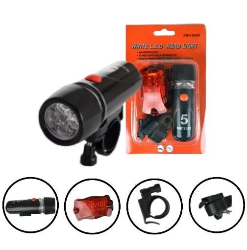 Kit Lanterna e Farol Traseiro para Bike 