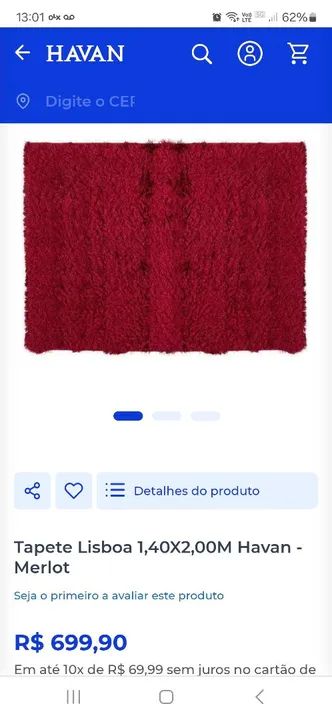 Tapete Peludo Vermelho para Sala - Foto 3