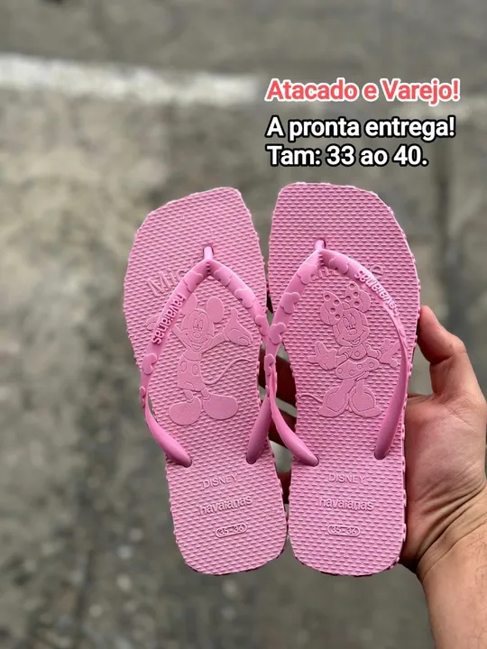 Chinelo Havaianas Disney Minnie e Mickey Rosa - 33 ao 40