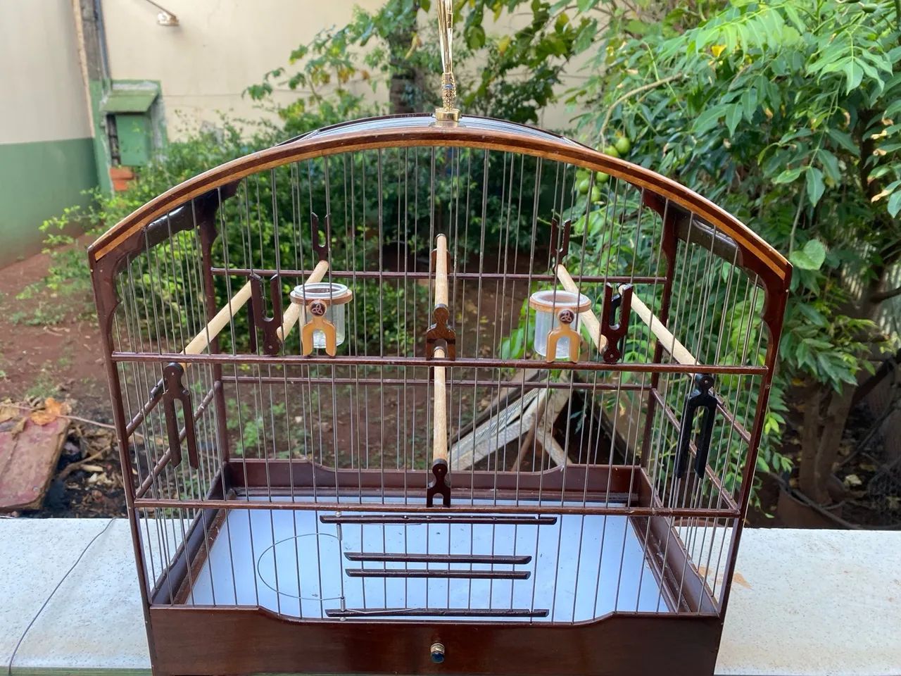 Gaiola coleiro Imbuia/Inox - Foto 4