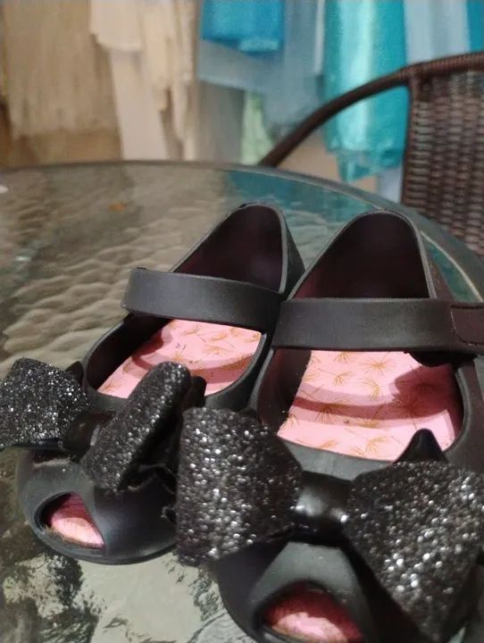 Sapatilhas Pimpolho colo Preta com Laço Tam 18  - Foto 5