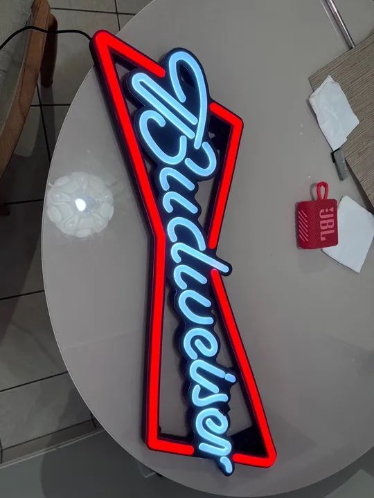 Luminária Neon Budweiser com fonte e dimmer para regular a luminosidade  - Foto 4