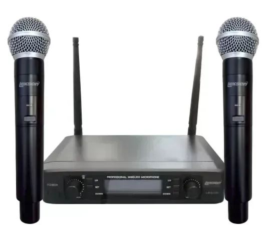 SUPER OFERTA MICROFONE DINÂMICO SEM FIO DUPLO LEXSEN LM502M C/ ESPUMA BRINDE - Foto 3