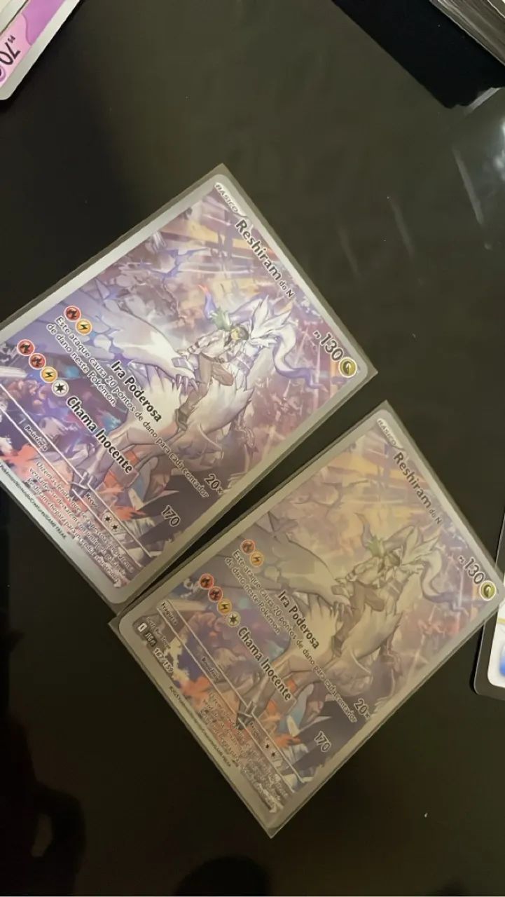 DUAS Cartas Pokemon Reshiram do N - Rara