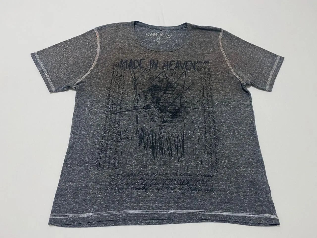 Camiseta John John Tamanho G Cinza Estampada Ótimo Estado - Foto 5