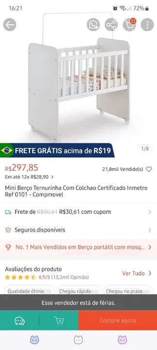 Mini berço  - Foto 5