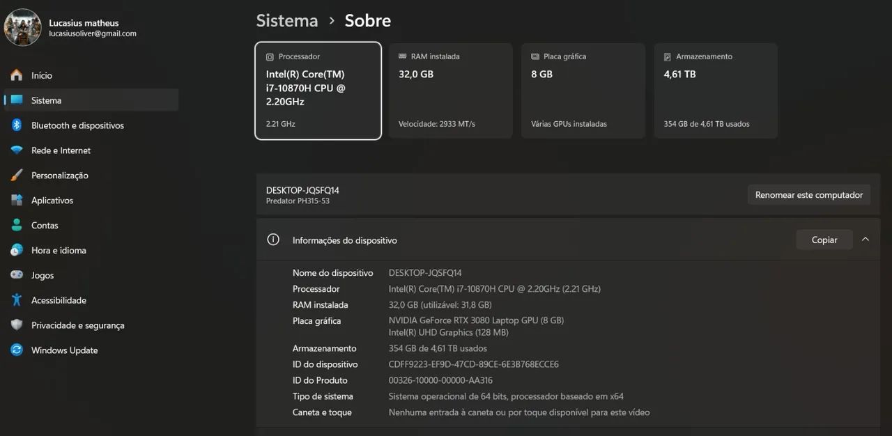 Notebook Helios Predator 300 - Foto 4