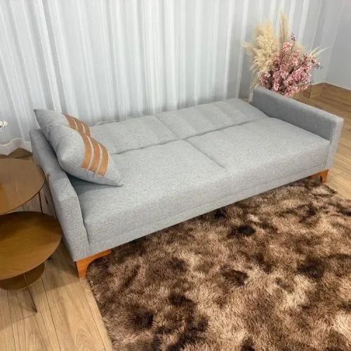 Sofa Cama Madri 2.09m - Cinza Linho Entrega Rápida - Foto 2