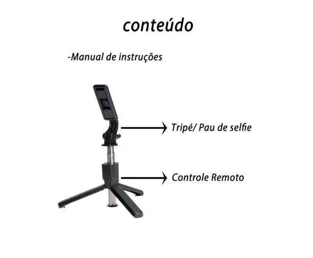MINI BASTÃO DE SELFIES 70CM OR-1678 - Foto 2