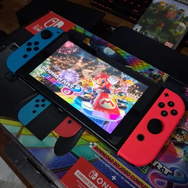 Nintendo Switch V2 completo + 1 jogo