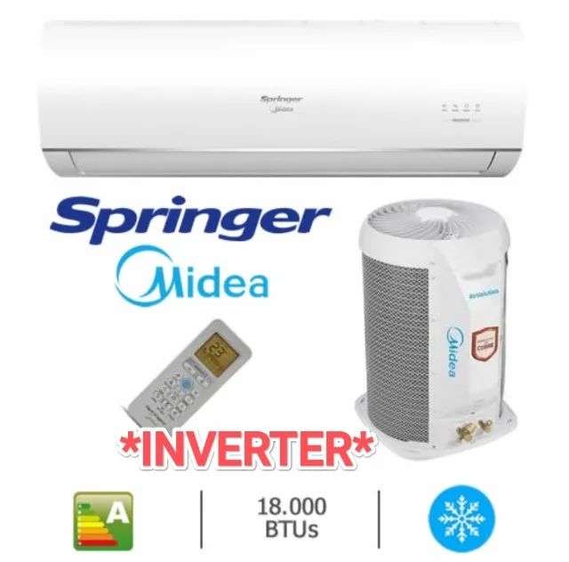 Ar Split Springer Midea INVERTER 18000 BTUs + NOVO + Nota +  1 Ano Garantia + Cartão 12x*!