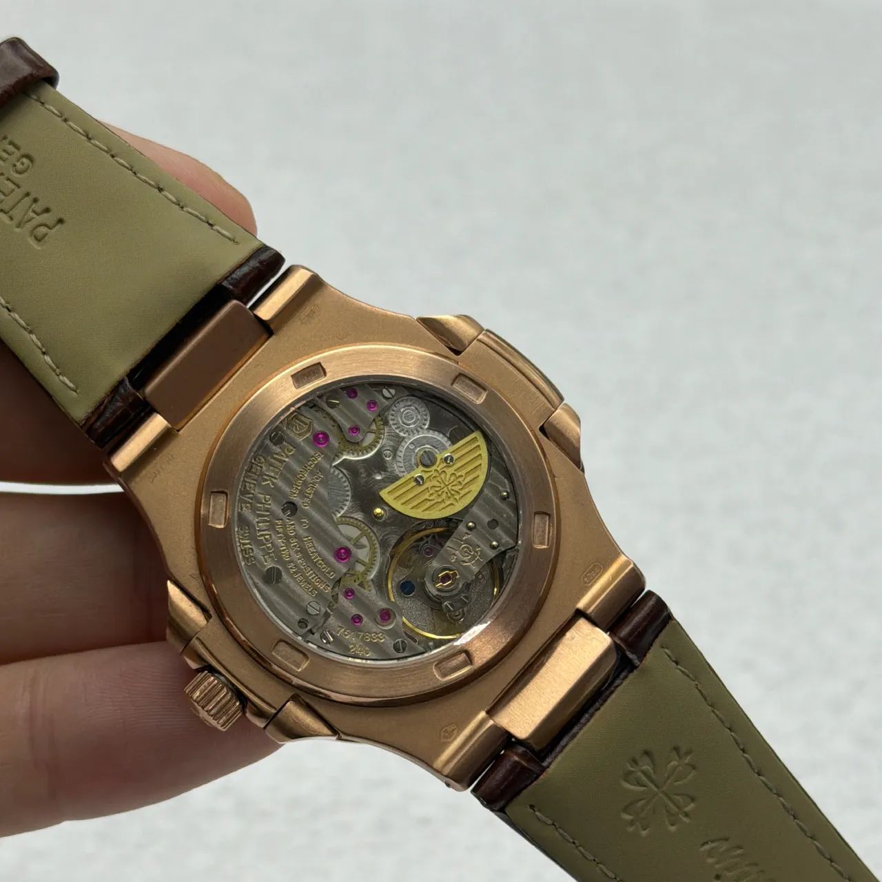 Relogio Patek Automático- Couro Marrom - Reserva 48h - Fundo Transparente- Prm AAA+ - Foto 5
