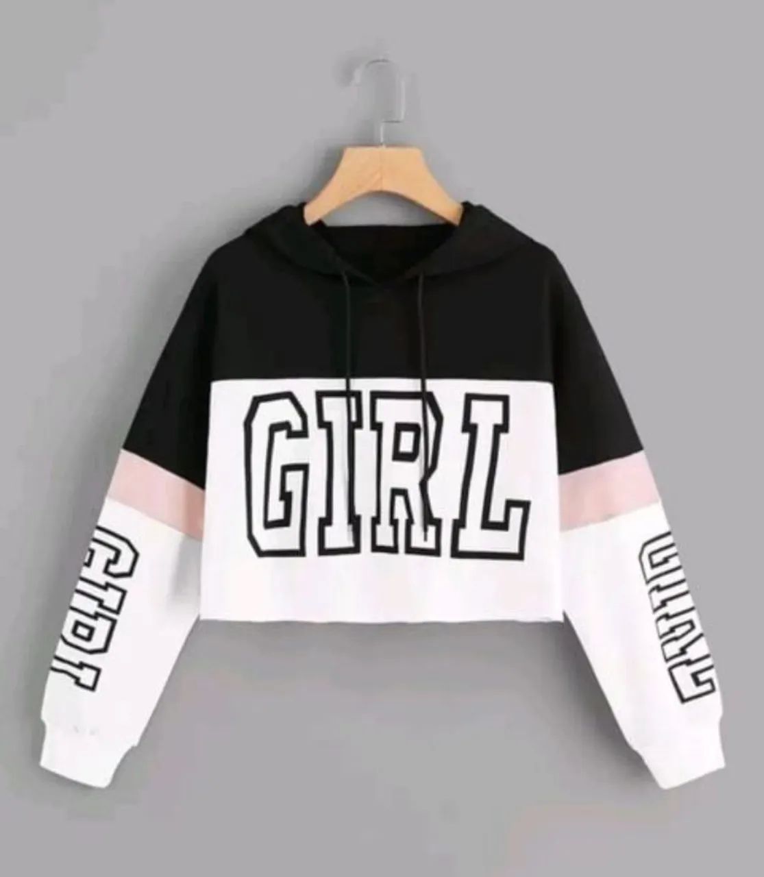 Moletom fino cropped "Girl'