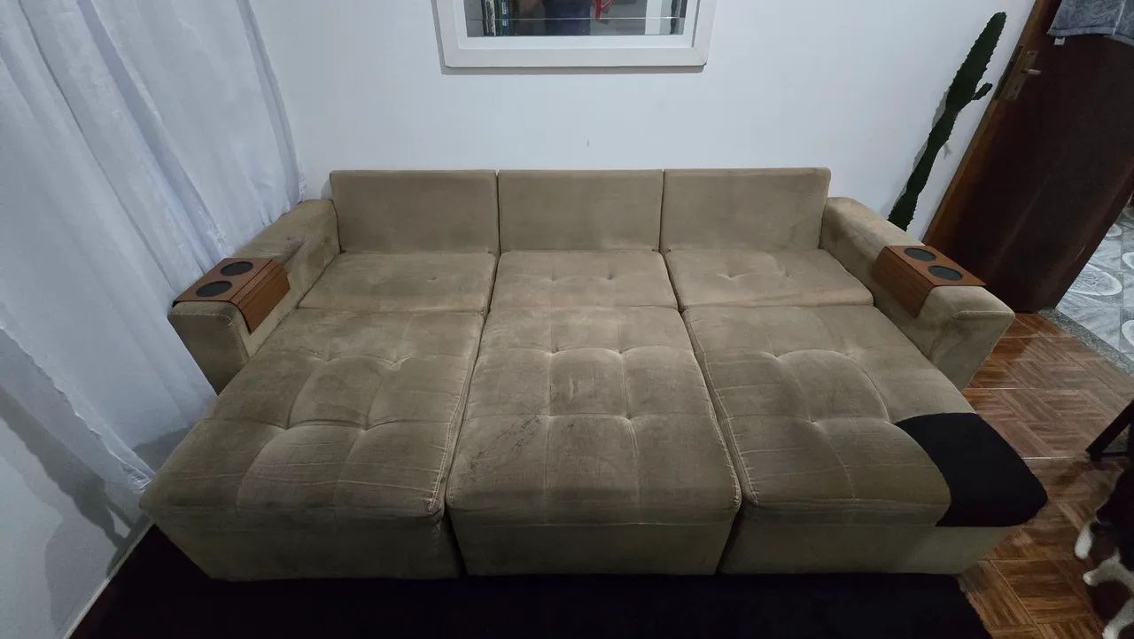VENDO SOFÁ RETRÁTIL USADO - VIRA CAMA - Foto 4
