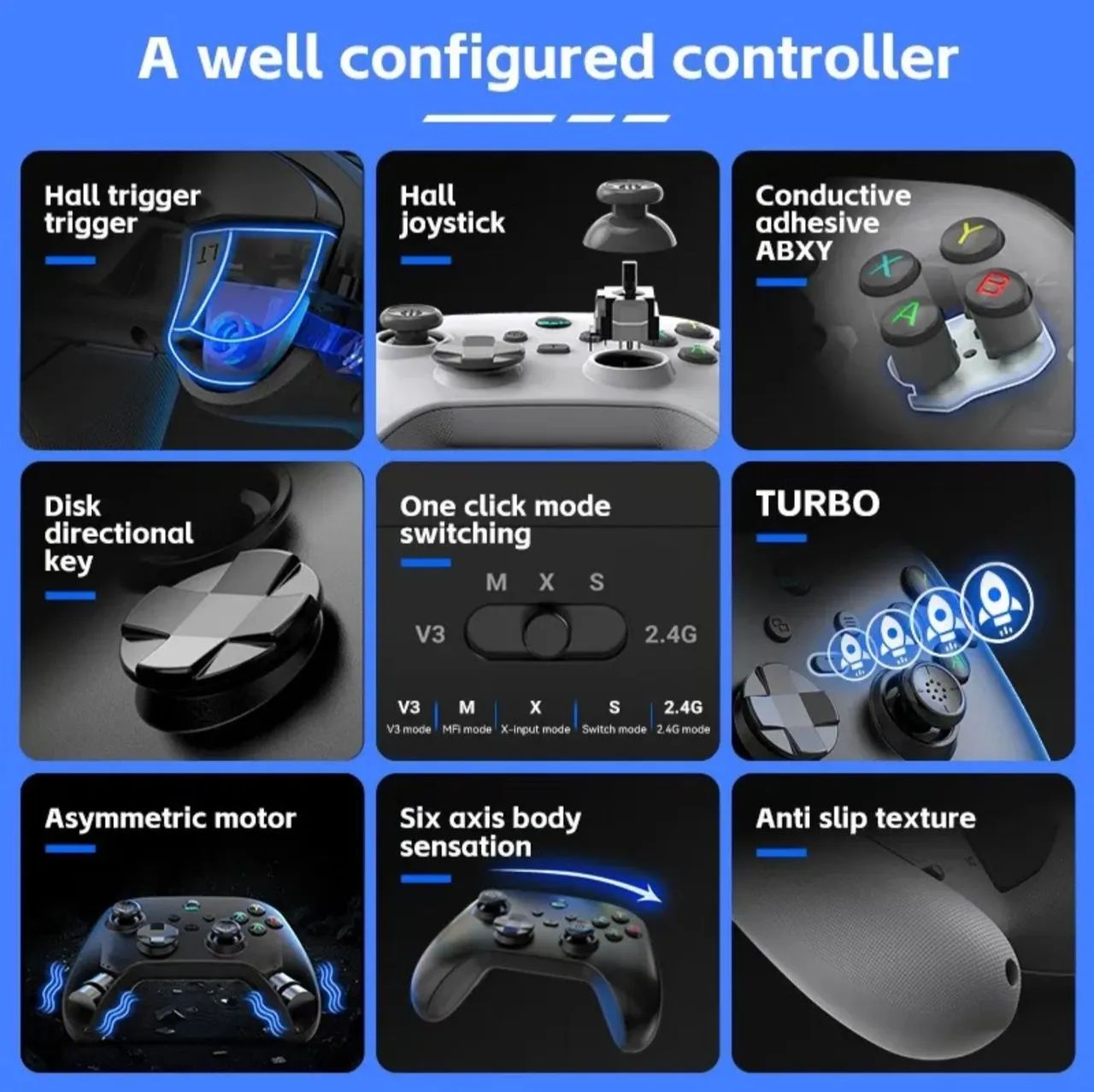 Joystick Fonkiidokii G6 com hall effect PC/Switch/android - Foto 4