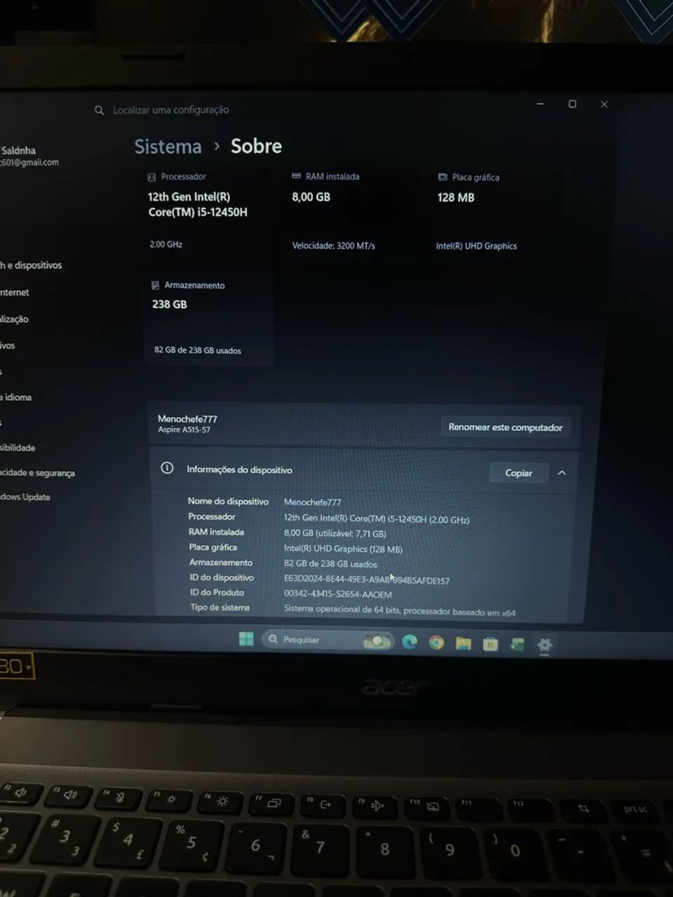 Notebook Acer Aspire 3  Muito Conservado + Carregador - Foto 4
