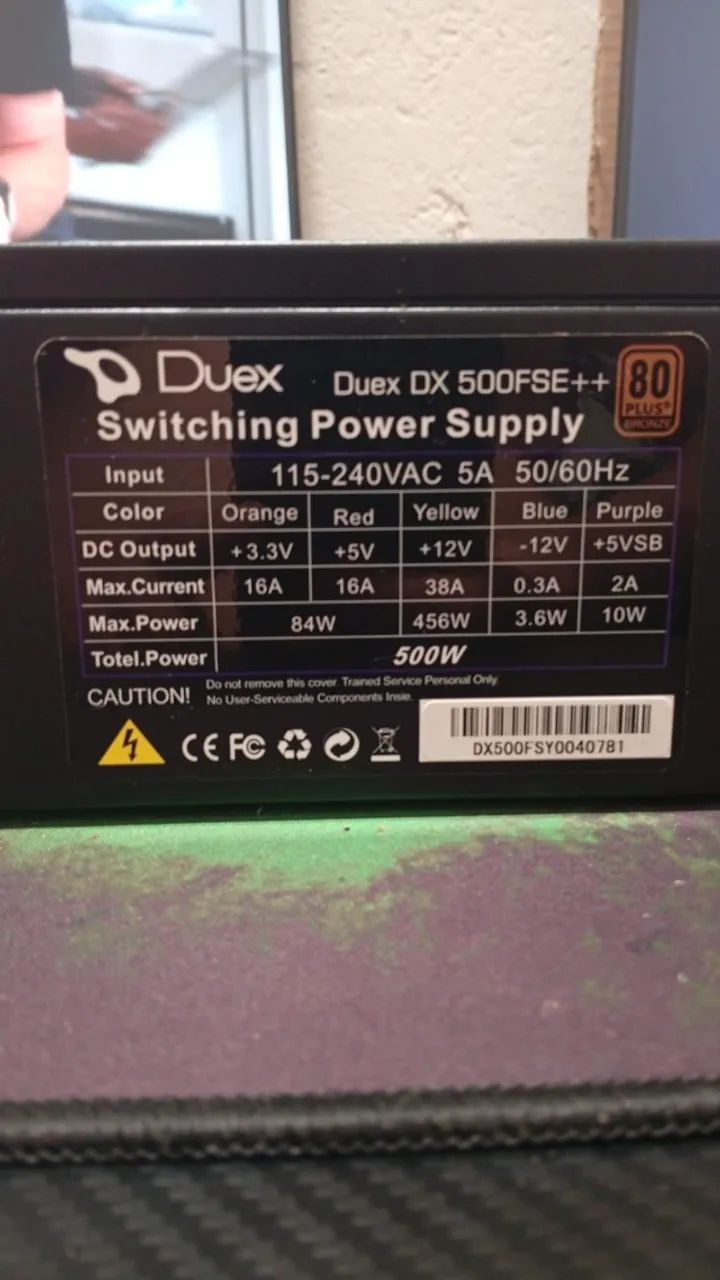 Fonte Duex DX 500FSE++ 500W Full Modular - 80 Plus Bronze - Foto 3