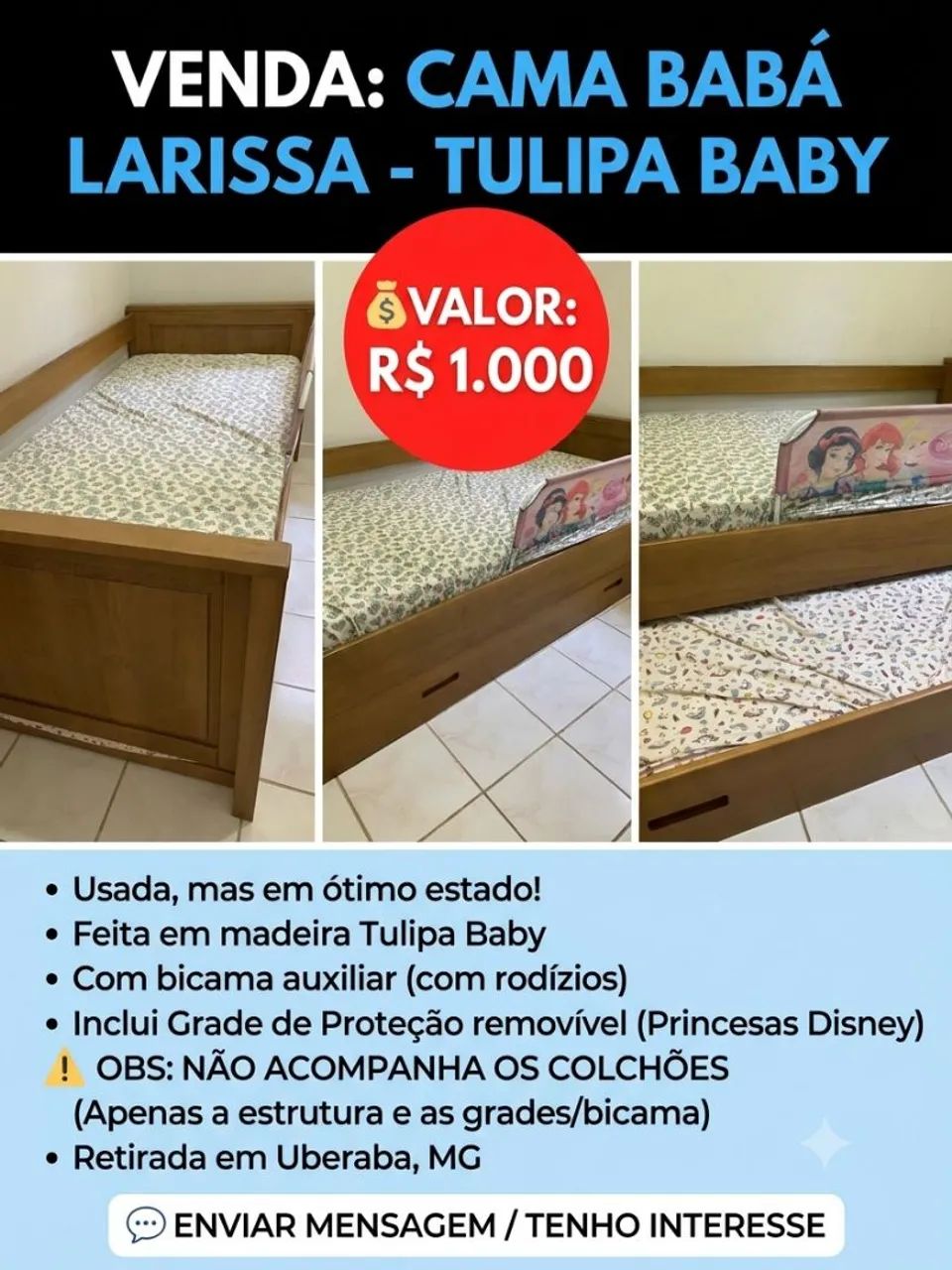 Cama baba tulipa baby modelo larissa
