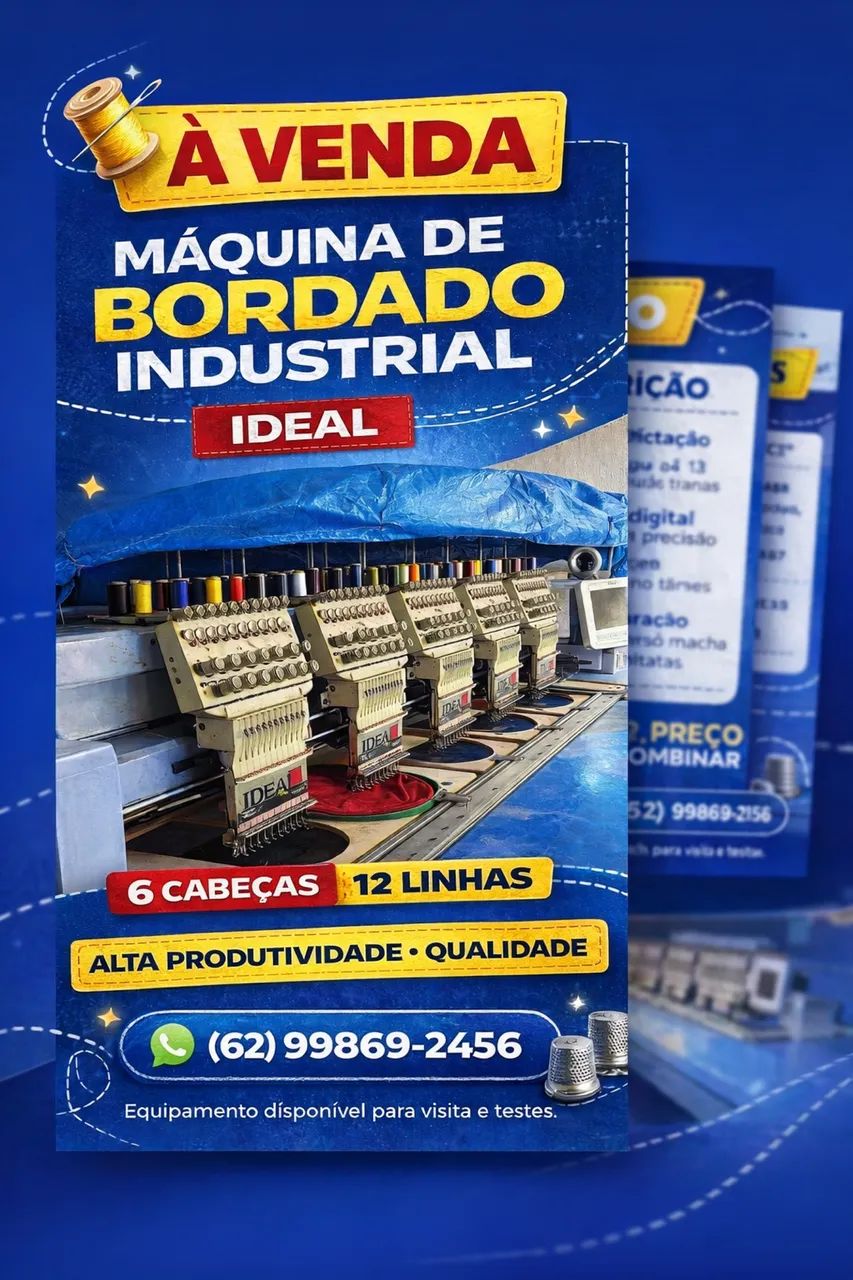 Maquina de bordado 6 cabeças 