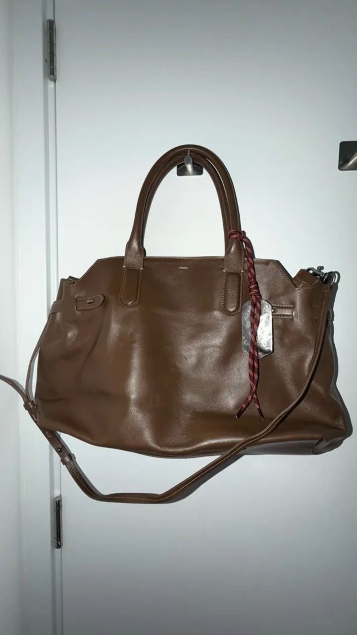 bolsa tote arezzo couro marrom 