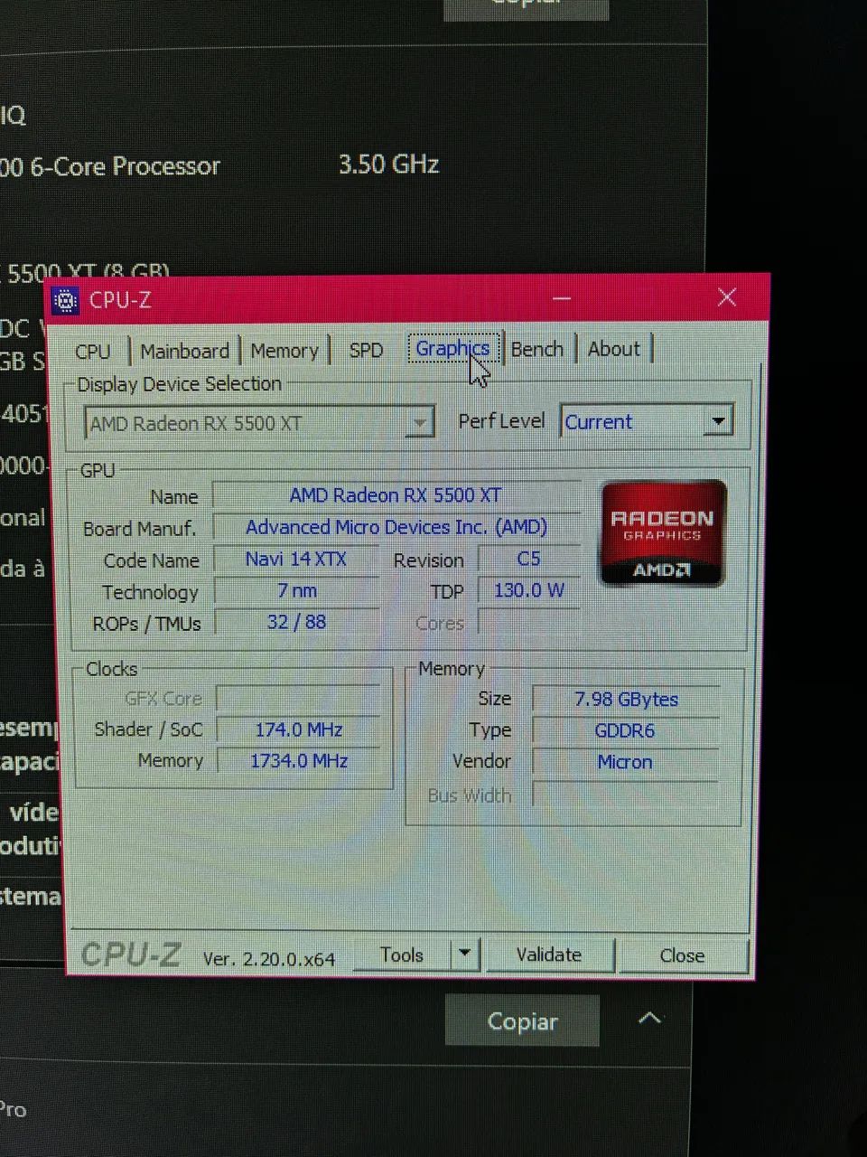 Placa de vídeo RX 5500 XT 8GB (COM CAIXA) - Foto 2