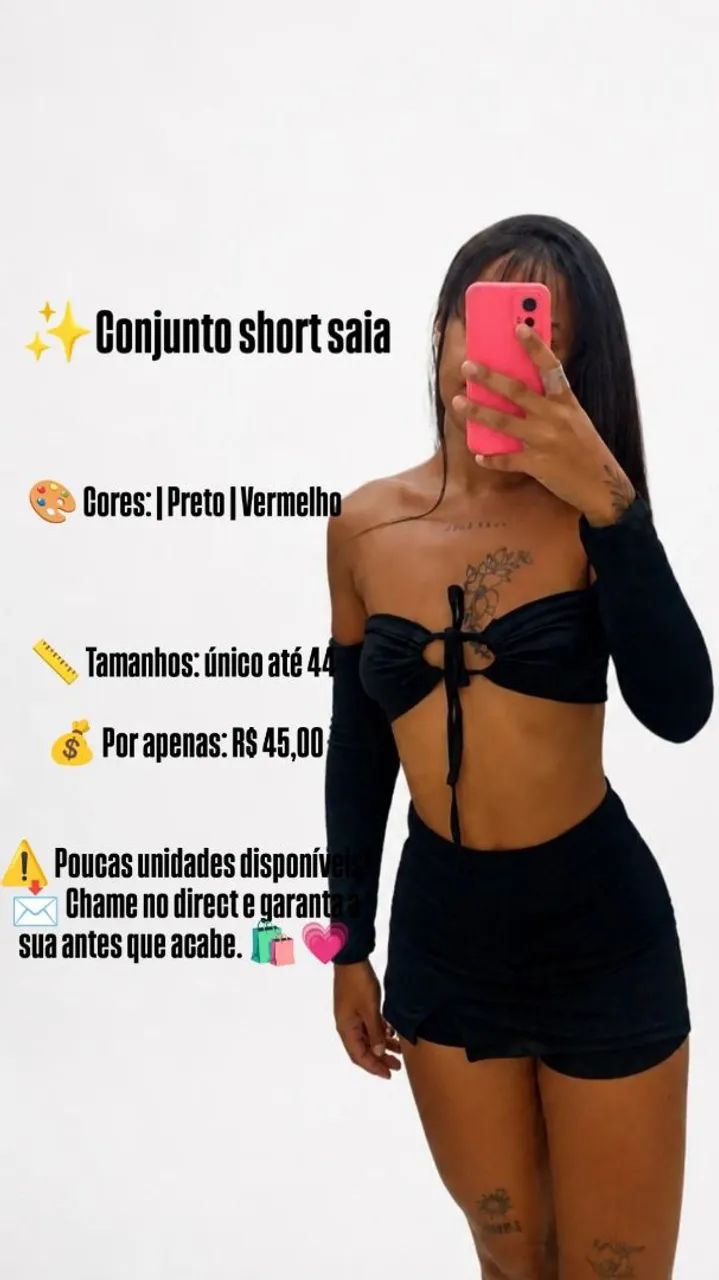 Conjuntos short e saia 