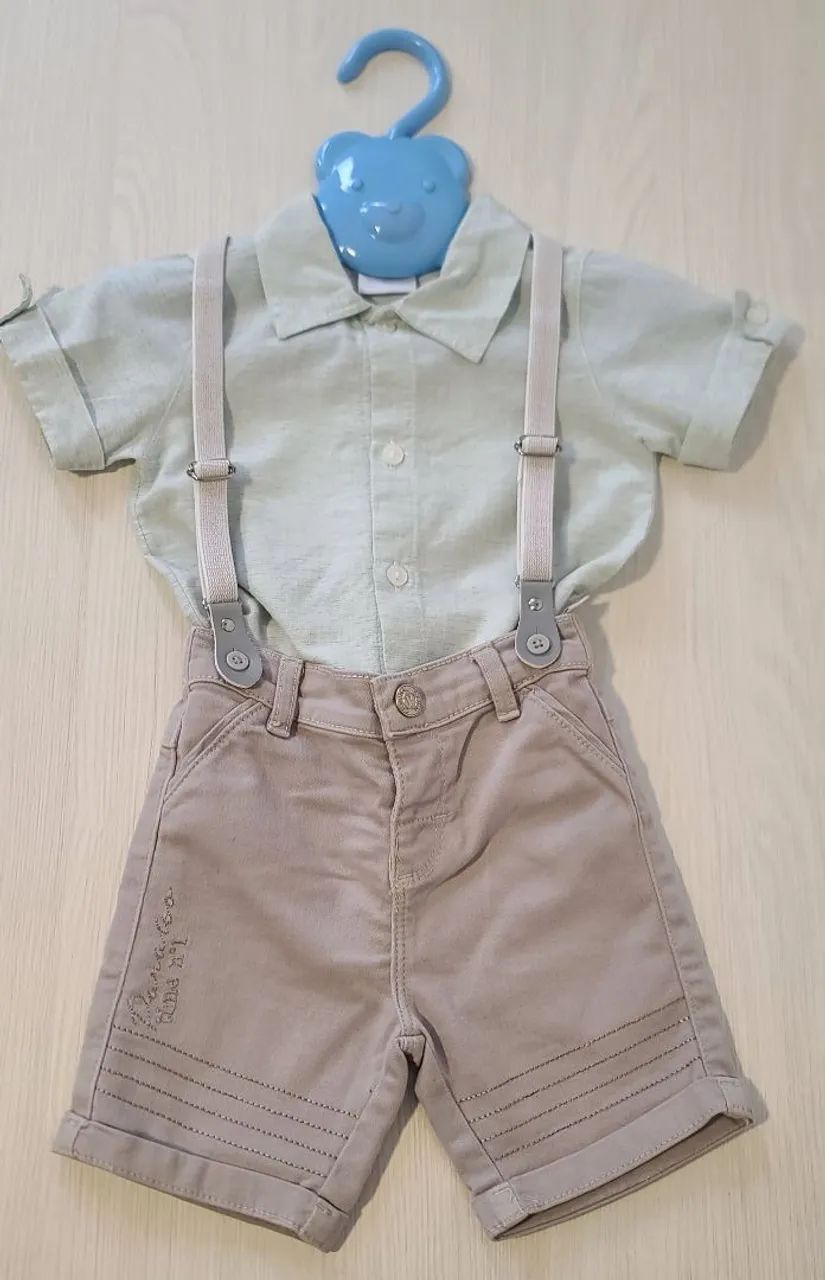 CONJUNTO COM CAMISA MANGA CURTA E SUSPENSÓRIO PARAISO