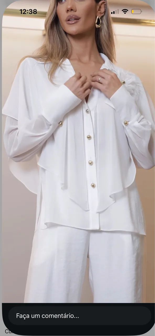 Linda blusa branca elegante - Foto 4