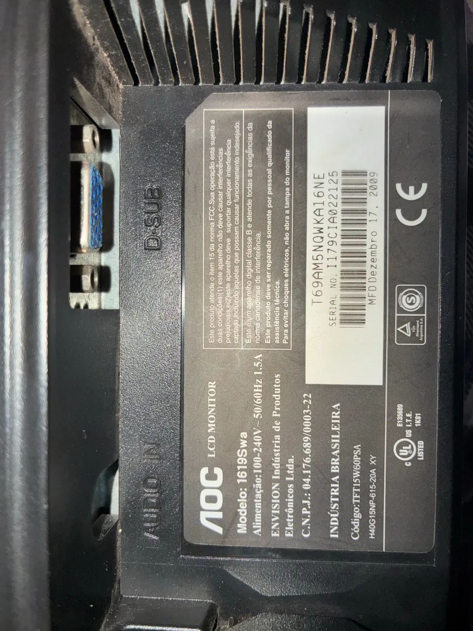 Monitor AOC 16? - Funcionando Perfeitamente - Foto 4