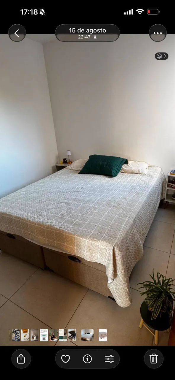 Cama Queen com Baú - Seminova | 6 meses de uso