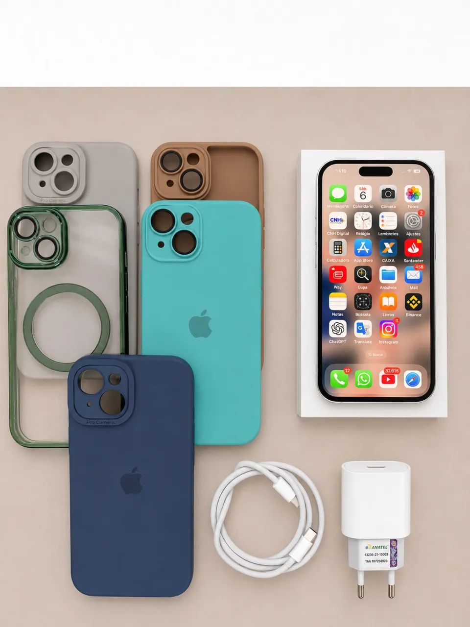 iPhone 15 128gb com acessórios 