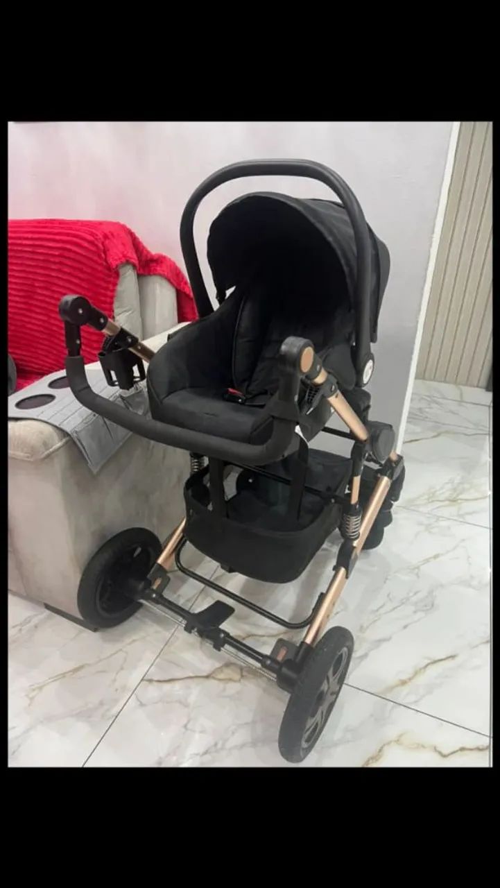 Carrinho de bebê Moisés europeu + bebê conforto  - Foto 5