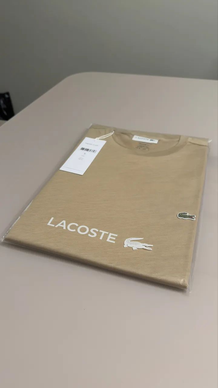 Camisa Lacoste bege TAM G - ORIGINAL - Foto 3