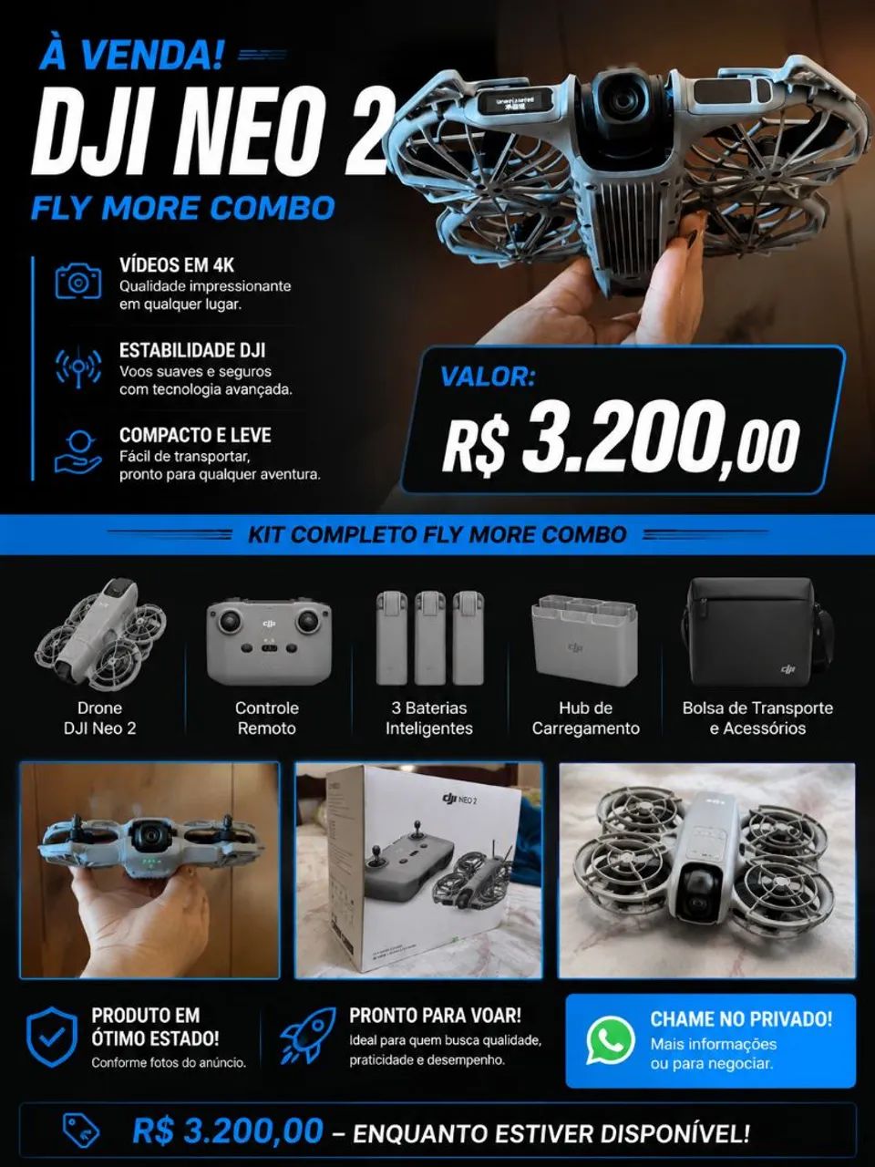 DRONE DJI NEO 2 ? FLY MORE COMBO À VENDA! 