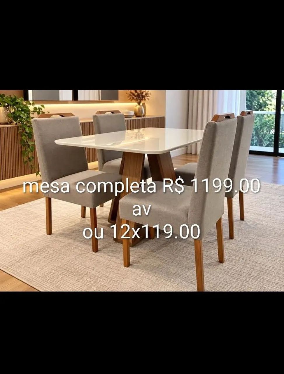 Mesa 4 cadeiras novas pronta entrega 