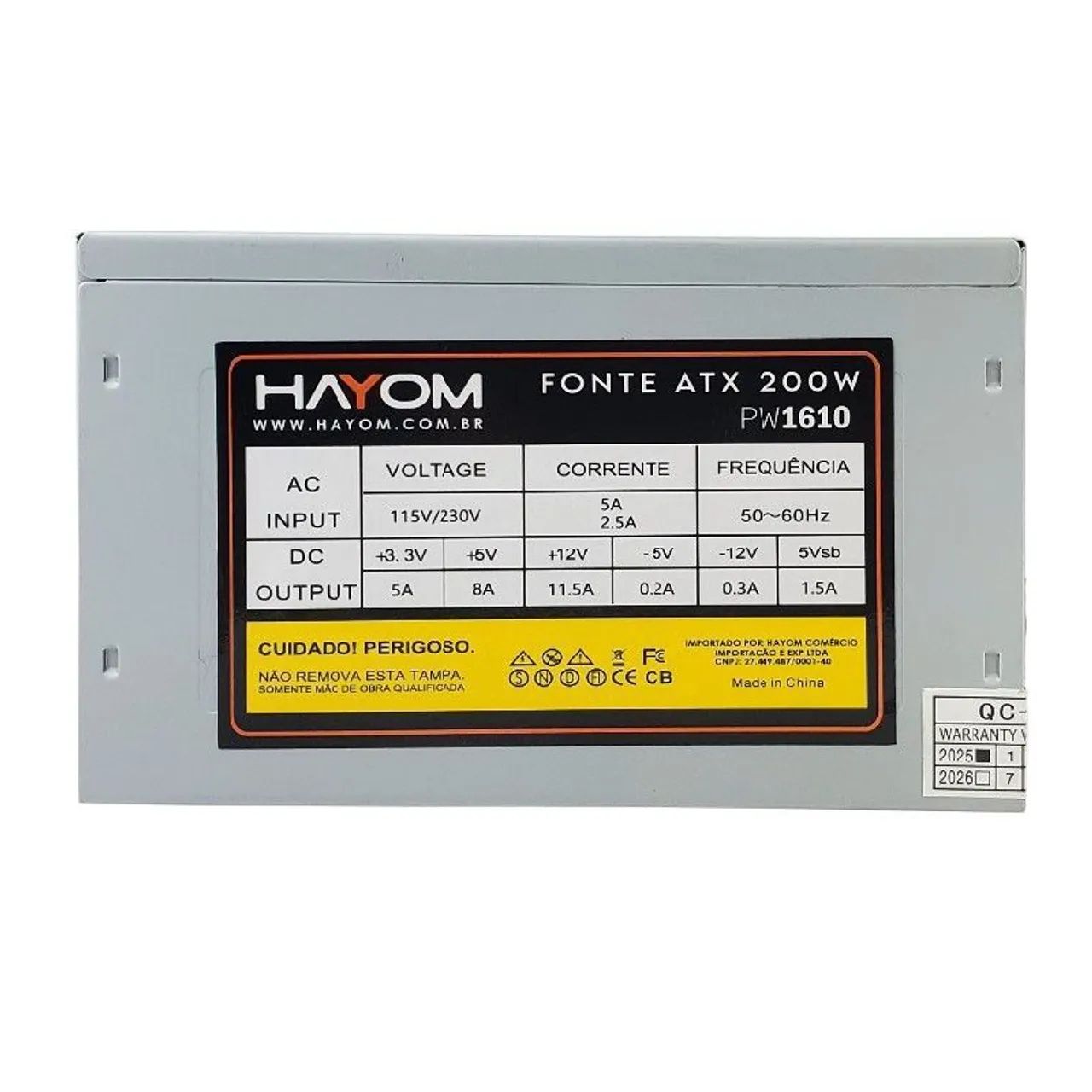 Fonte 200W Hayom ATX para Computador Desktop Bivolt 100v 220v Chaveada NOVA