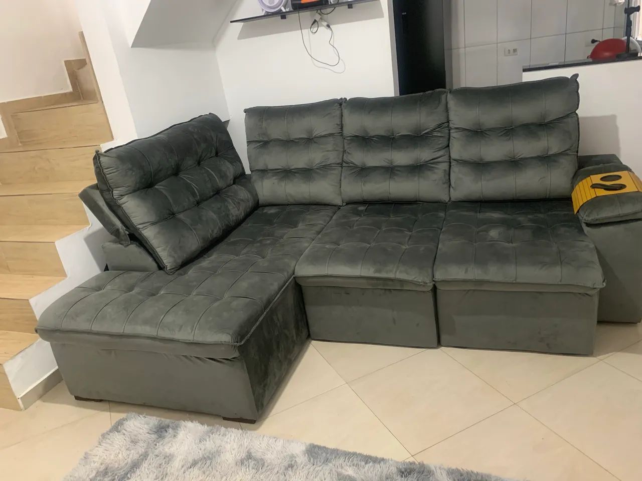 Sofa 6 lugares retratil e reclinavel de canto