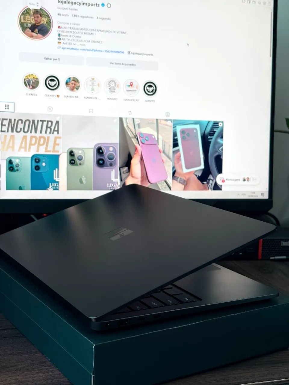 MICROSOFT SURFACE  ARM 7 GERACAO 16RAM 512GB IMPECAVEL PRETO - Foto 3