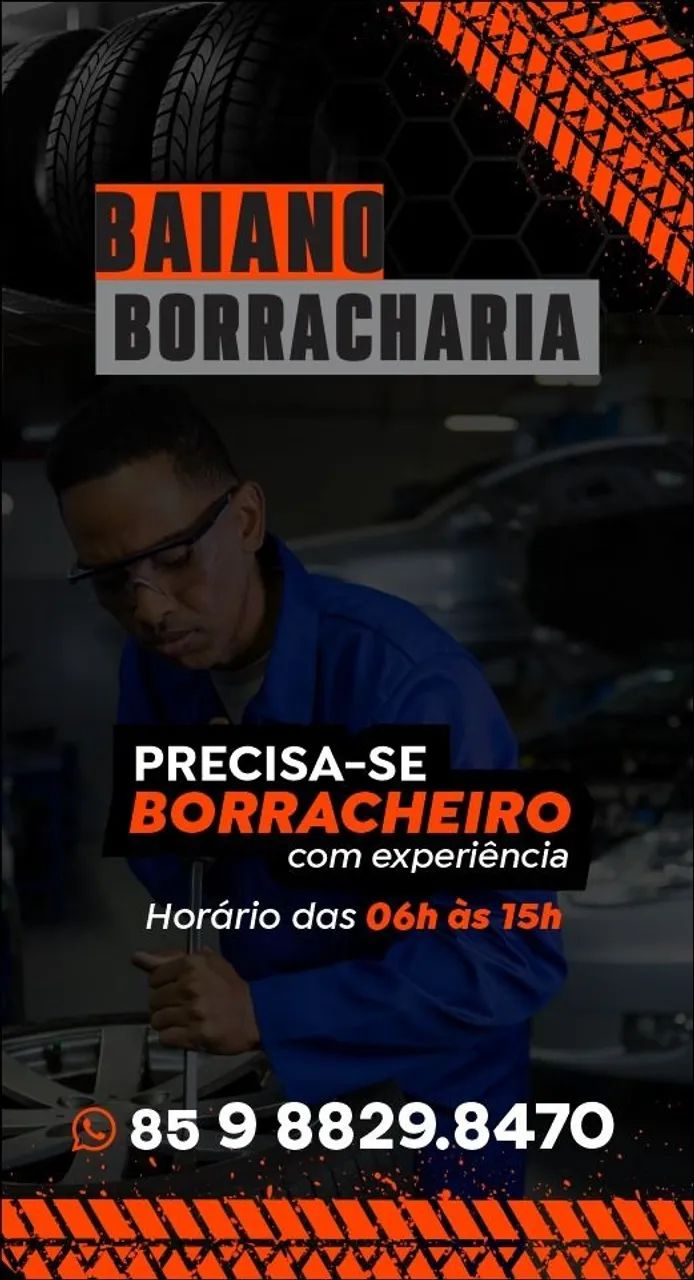 Vaga para borracheiro, com (experiência).