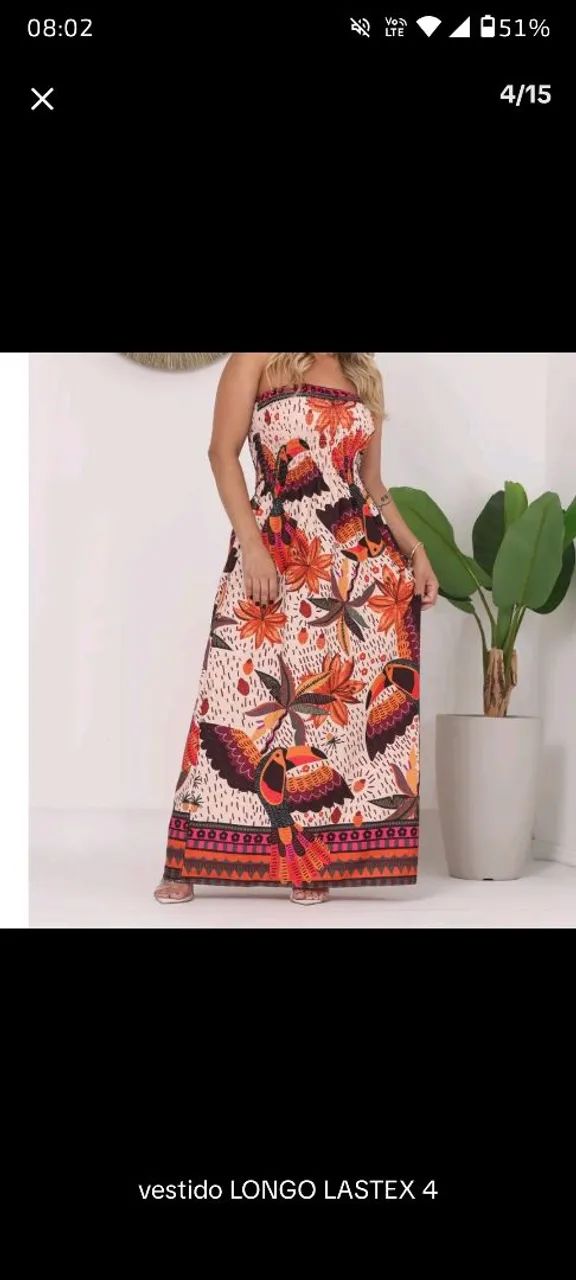 Vestido longo seminovo 