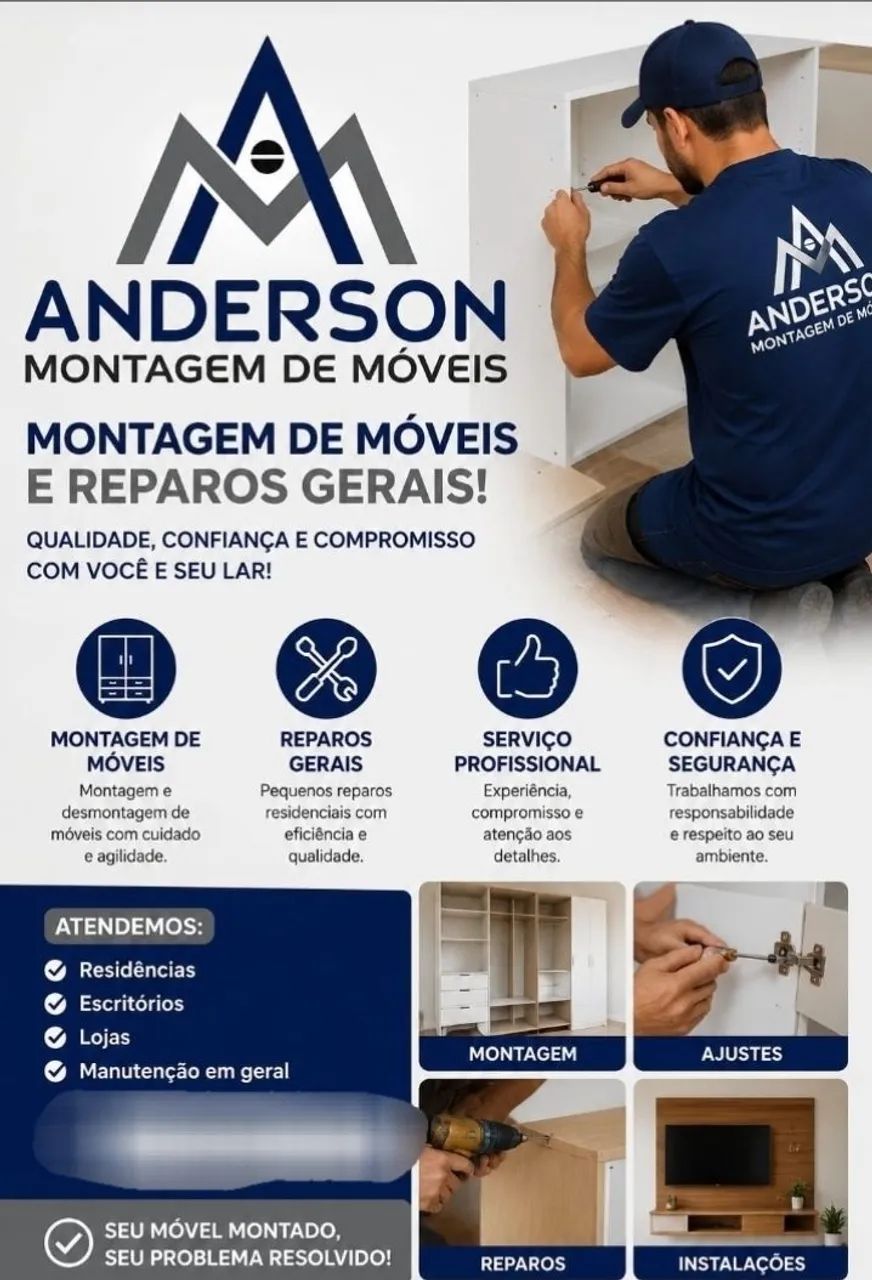 Montagem de moveis e reparos gerais 