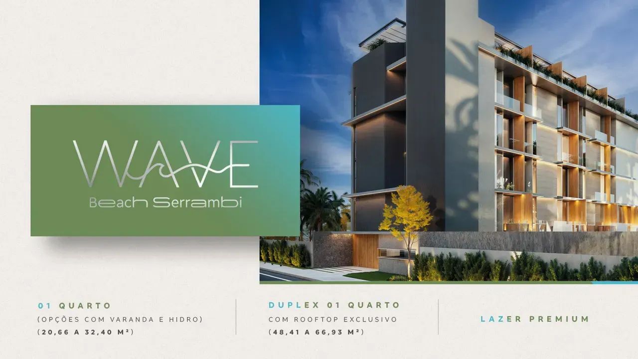 CENTRO - IPOJUCA - Flat com 29 m² 1 suíte, lazer com piscina