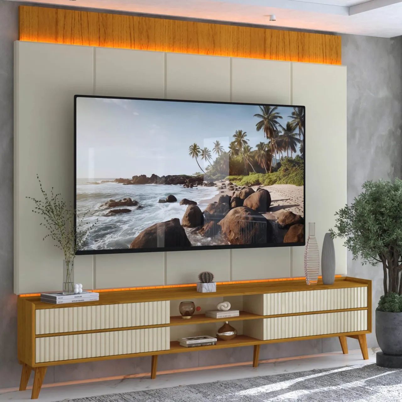 Painel + Rack até 85? Magnus com LED 100% MDF tt65