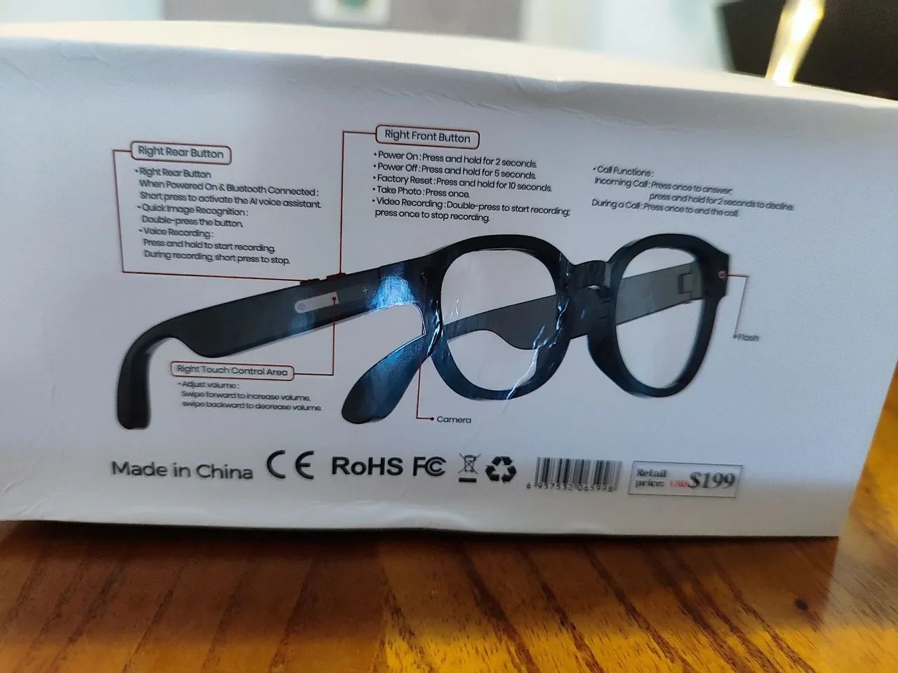 Óculos inteligente com câmera, som bluetooth stereo  - Foto 4