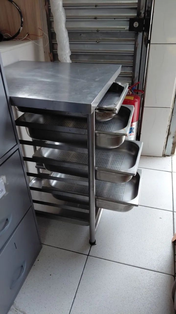 Mesa Esqueleto Aço Inox Com as Assadeiras  - Foto 5